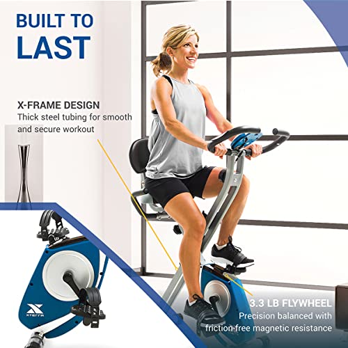 XTERRA Fitness Folding Exercise Bike, 225 LB Capacity, Cordless