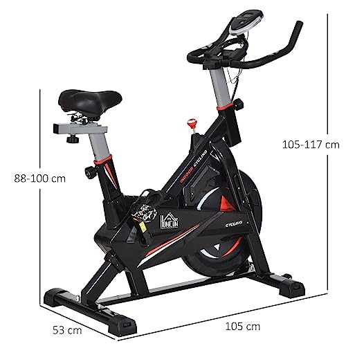 HOMCOM Stationary Exercise Bike with Adjustable Resistance & LCD