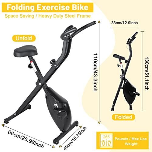 EVOLAND Fitness Bike with LCD Display and 8-Level Resistance