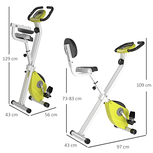 HOMCOM Foldable Exercise Bike with Magnetic Resistance and LCD
