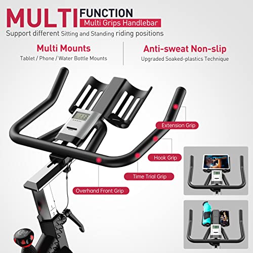 JOROTO X2 Exercise Bike - 136kg Weight Capacity & Magnetic Resistance &16kg Flywheel & Belt Drive