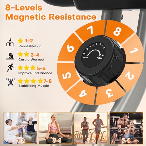 Wenoker Folding Exercise Bike with Magnetic Resistance, LCD Display