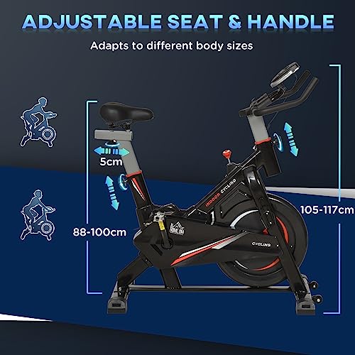 HOMCOM Stationary Exercise Bike with Adjustable Resistance & LCD