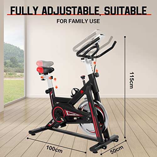 EVOLAND Indoor Cycling Exercise Bike with LCD Monitor