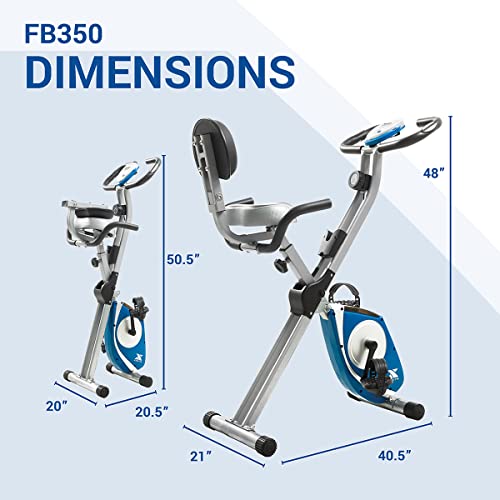 XTERRA Fitness Folding Exercise Bike, 225 LB Capacity, Cordless