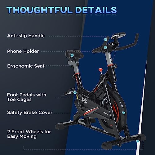 HOMCOM Stationary Exercise Bike with Adjustable Resistance & LCD