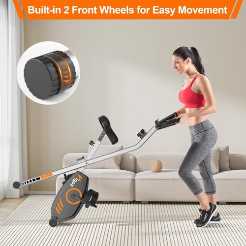 Wenoker Folding Exercise Bike with Magnetic Resistance, LCD Display