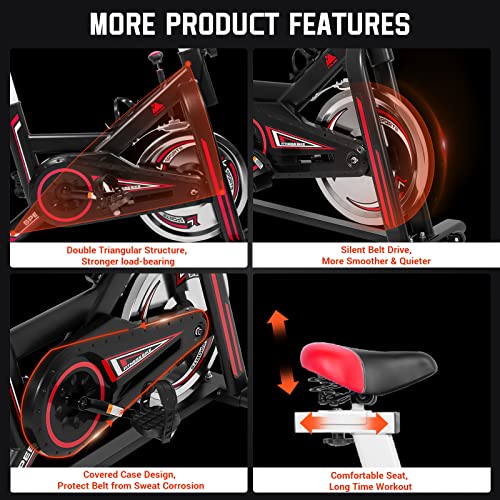 EVOLAND Indoor Cycling Exercise Bike with LCD Monitor