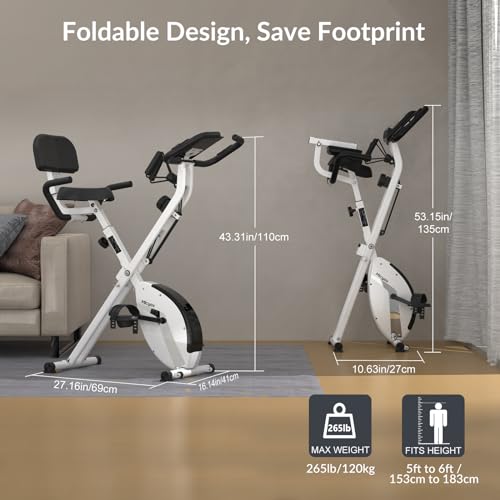 Micyox Magnetic Foldable Indoor Cycling Bike with LCD Display