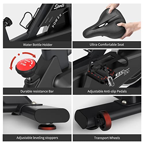 PASYOU Magnetic Resistance Exercise Bike - Adjustable Seat