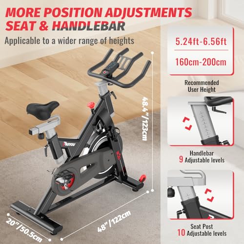 PASYOU Exercise Bike with Magnetic Resistance and LCD Display