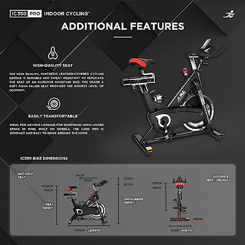 JLL IC350 PRO Indoor Exercise Bike, Advanced Flywheel