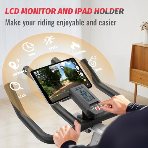 PASYOU Exercise Bike with Magnetic Resistance and LCD Display
