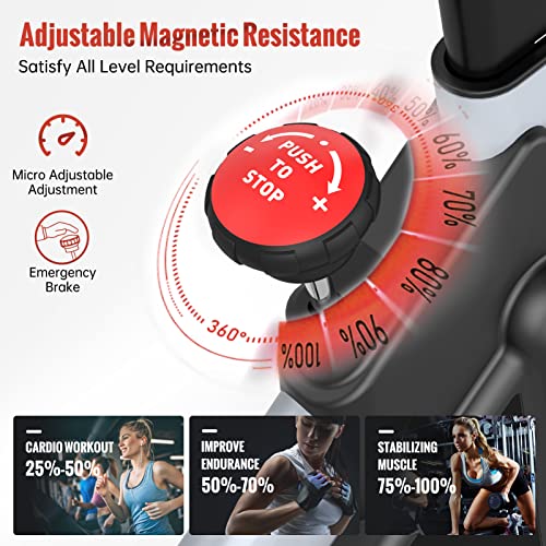 PASYOU Magnetic Resistance Exercise Bike - Adjustable Seat