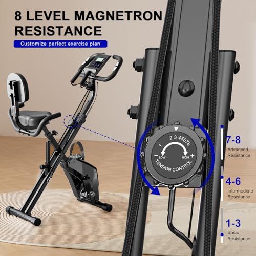 Foldable 4-in-1 Magnetic Exercise Bike with LCD Display