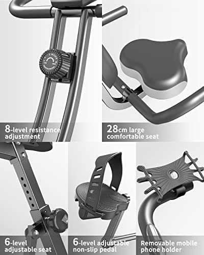 PROIRON 3-in-1 Foldable Exercise Bike with Resistance Bands