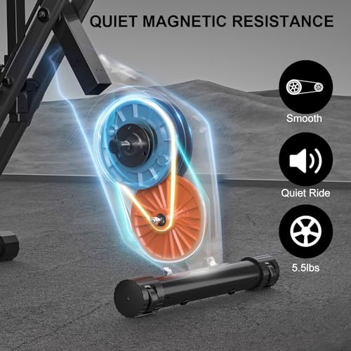 Foldable 4-in-1 Magnetic Exercise Bike with LCD Display
