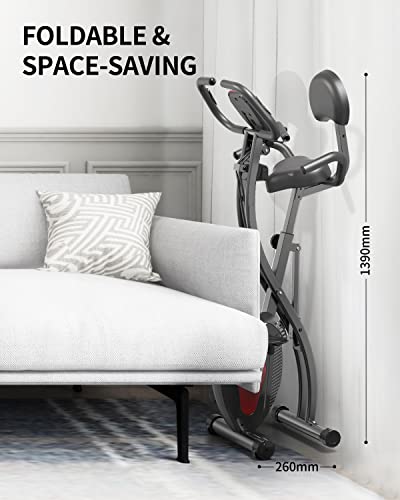 PROIRON 3-in-1 Foldable Exercise Bike with Resistance Bands