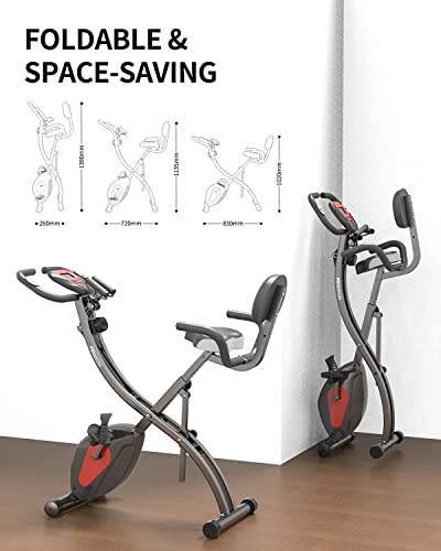 PROIRON 3-in-1 Foldable Exercise Bike with Resistance Bands