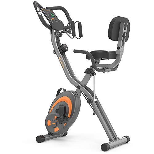Leikefitness Folding Recumbent Exercise Bike with Arm Resistance