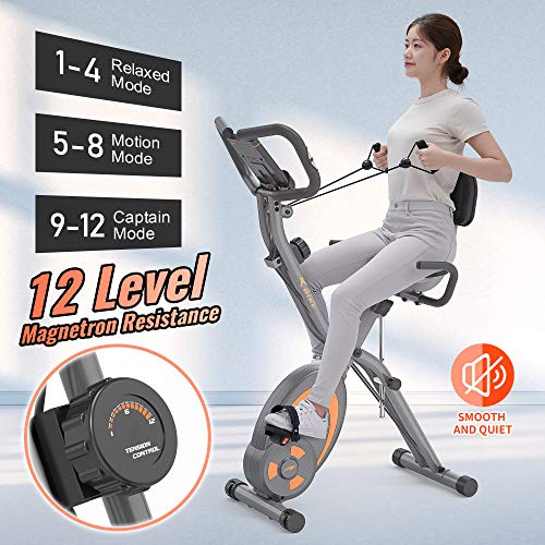 Leikefitness Folding Recumbent Exercise Bike with Arm Resistance
