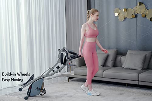 AceFuture 4-IN-1 Folding Exercise Bike with Bands, 16 Resistance Levels