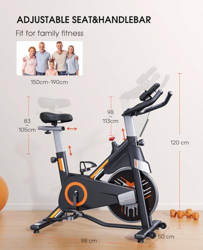 Indoor Cycling Bike with 150KG Weight Capacity & Monitor