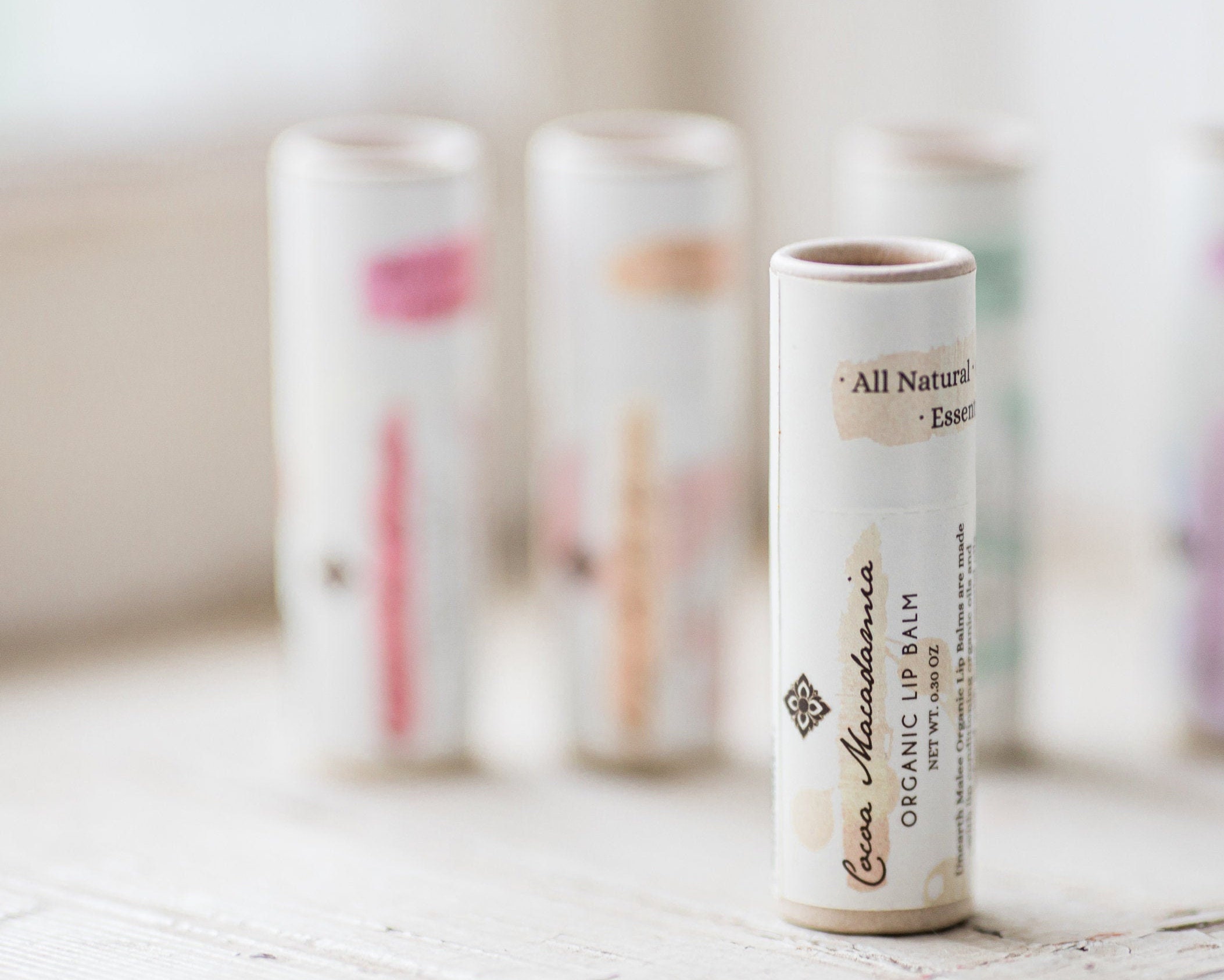 Organic Vegan Lip Balm with Cocoa & Macadamia