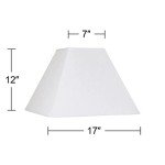 White Square Linen Lamp Shade - 7x17x13