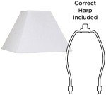 White Square Linen Lamp Shade - 7x17x13