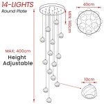 14-Light Adjustable LED Pendant Chandelier for Dining