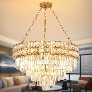 Modern Gold Crystal Chandelier Hanging Lamp