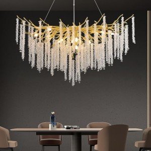 Modern Gold Crystal Chandelier for Home Decor