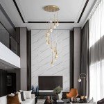 Gold Crystal Pendant Chandelier for High Ceilings