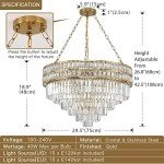 Modern Gold Crystal Chandelier Hanging Lamp
