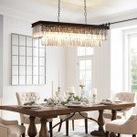 Black Crystal Chandelier, 39" Rectangular Luxury Pendant