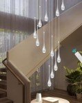 Dimmable Silver Spiral Crystal Chandelier Light