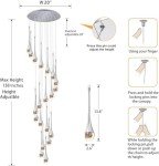 Dimmable Silver Spiral Crystal Chandelier Light
