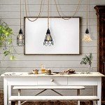 Dimmable Vintage Pendant Light Kit with Hemp Rope