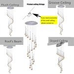 Dimmable Silver Spiral Crystal Chandelier Light
