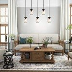 Rustic 5-Light Mason Jar Chandelier Pendant Light