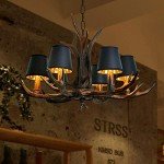 Retro Resin Antlers Adjustable Pendant Dining Lamp