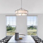 Brushed Nickel 3-Light Drum Pendant Light