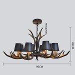 Retro Resin Antlers Adjustable Pendant Dining Lamp