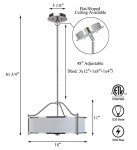 Brushed Nickel 3-Light Drum Pendant Light