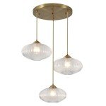 Modern 3-Light Glass Pendant Hanging Light Fixture