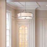 Brushed Nickel 3-Light Drum Pendant Light