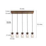 Rustic 5-Light Mason Jar Chandelier Pendant Light
