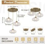Modern 3-Light Glass Pendant Hanging Light Fixture