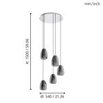 EGLO Alobrase Cluster Pendant Light - 5 Shades